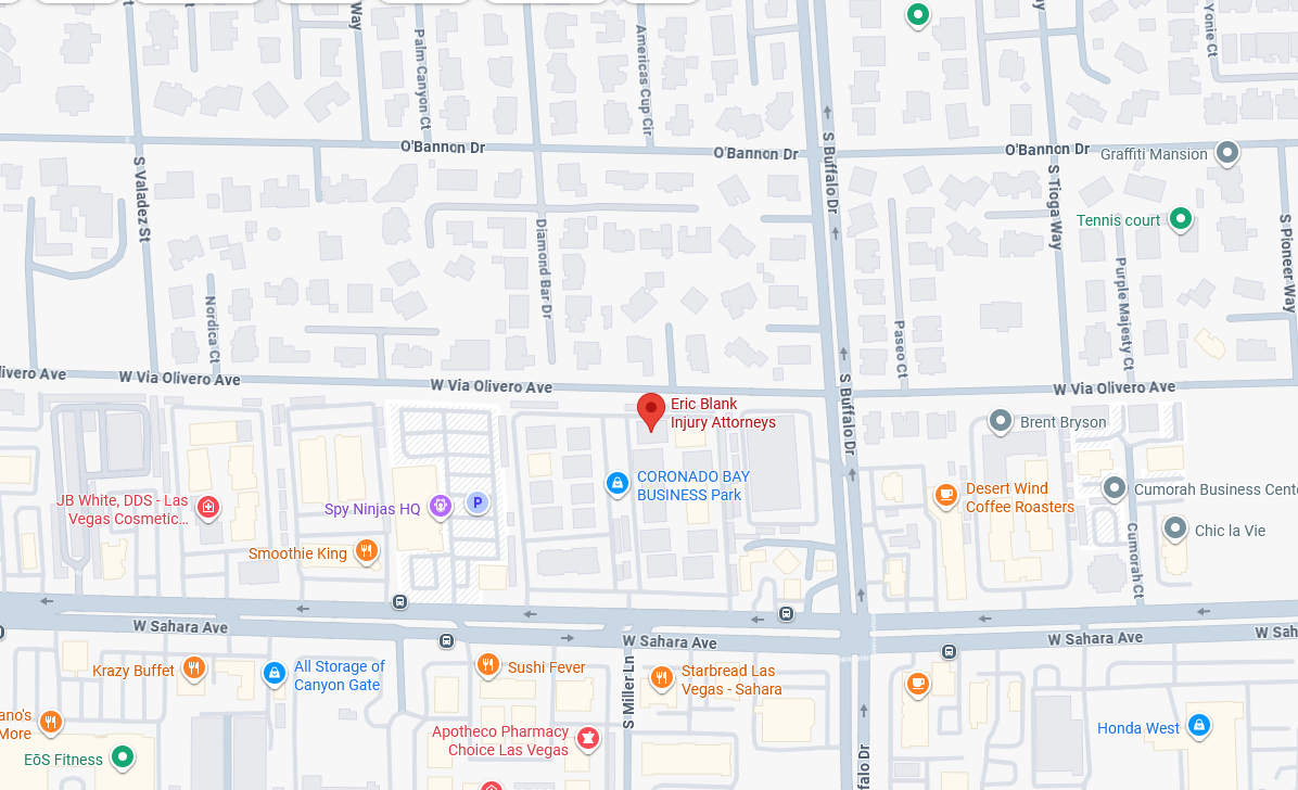 Map of Eric Blank Injury Attorneys office in Las Vegas